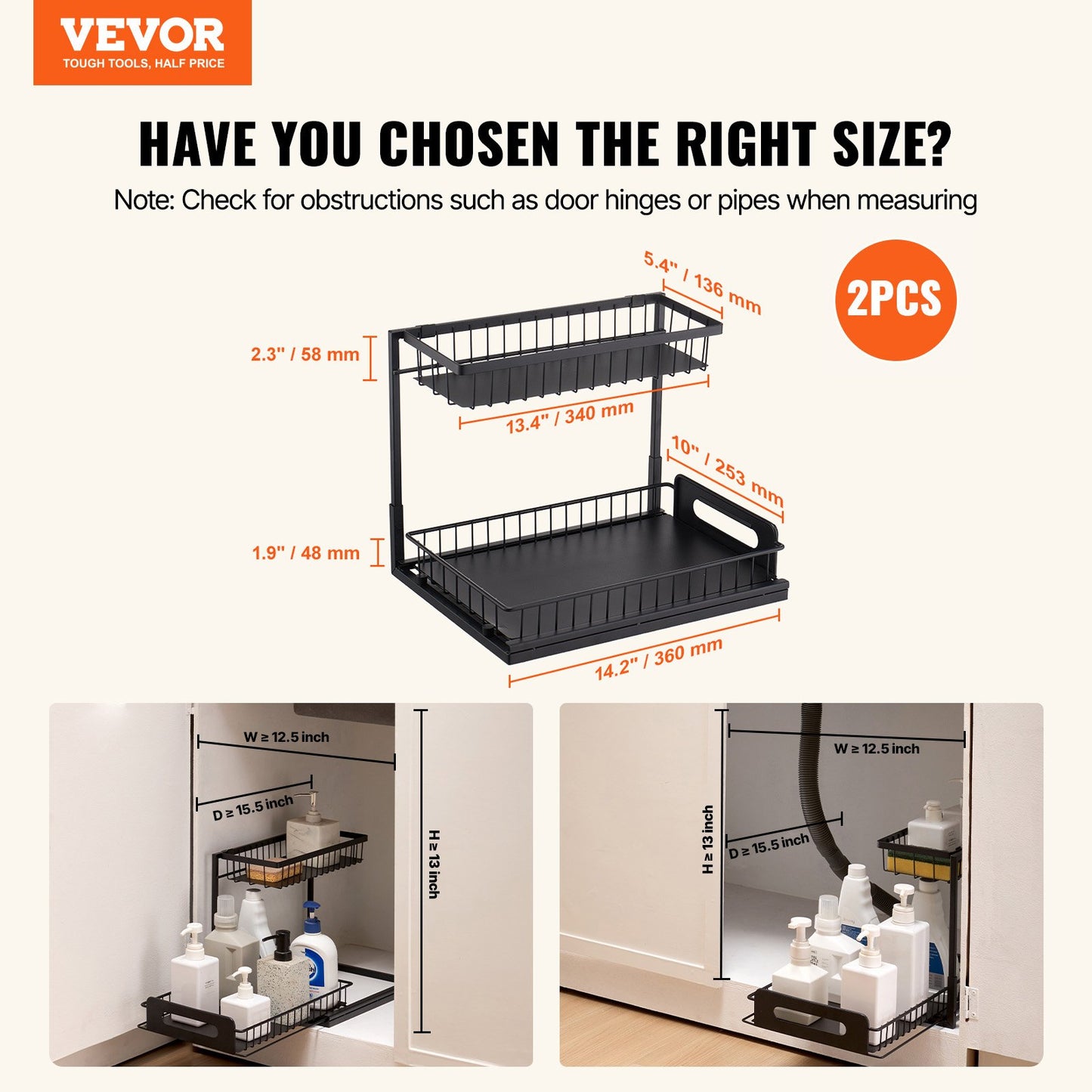 2-Tier Under Sink Pull-Out Organizer